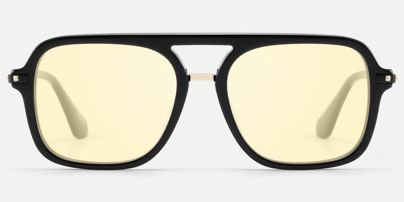 Marfa - Black Acetate Yellow Sunglasses | Vooglam