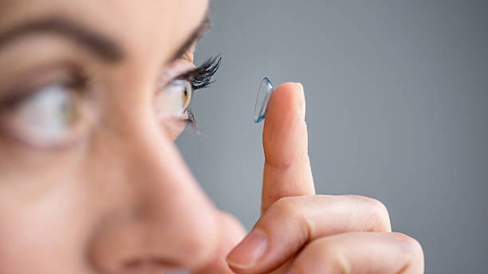 a woman wearing contact since prescription