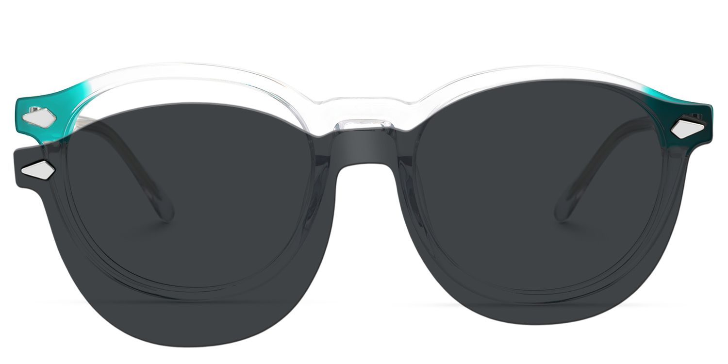 Ferguson - Round Crystal Sunglasses | Vooglam Angle View