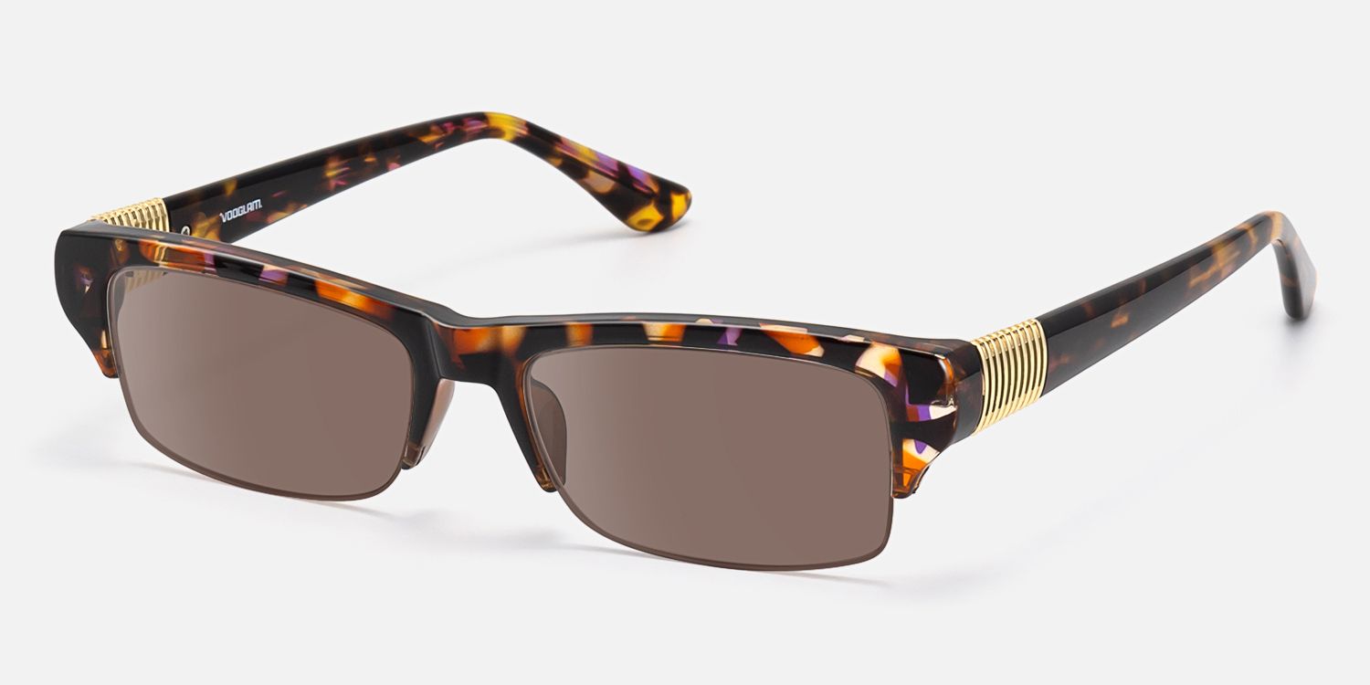 Kairo - Tortoise Semi Rimless Sunglasses | Vooglam Front View