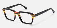 Nanda - Square Black Eyeglasses | Vooglam Front View