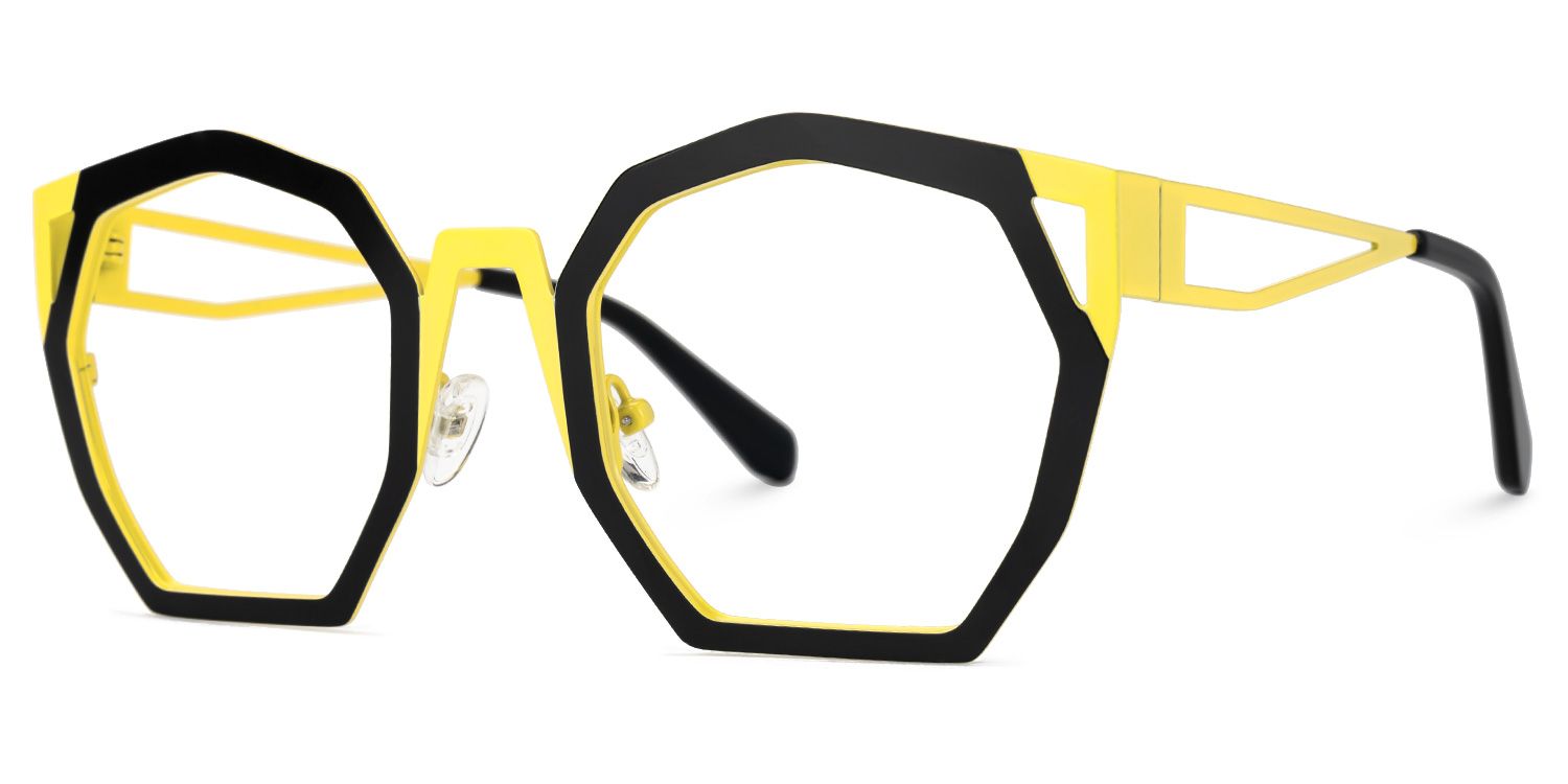 Ellard - Geometric Black Eyeglasses | Vooglam Front View