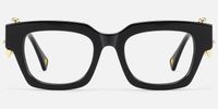 Sabrina - Rectangle Black Eyeglasses | Vooglam Angle View