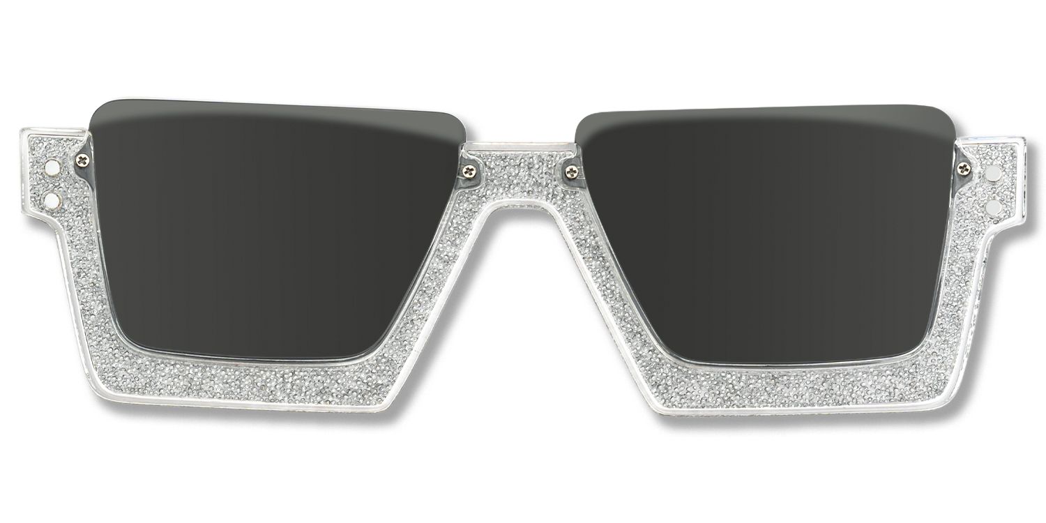 Dardhan - Rectangle Silver Sunglasses | Vooglam Angle View