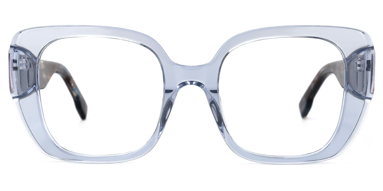 Embry - Square Blue Eyeglasses | Vooglam Angle View