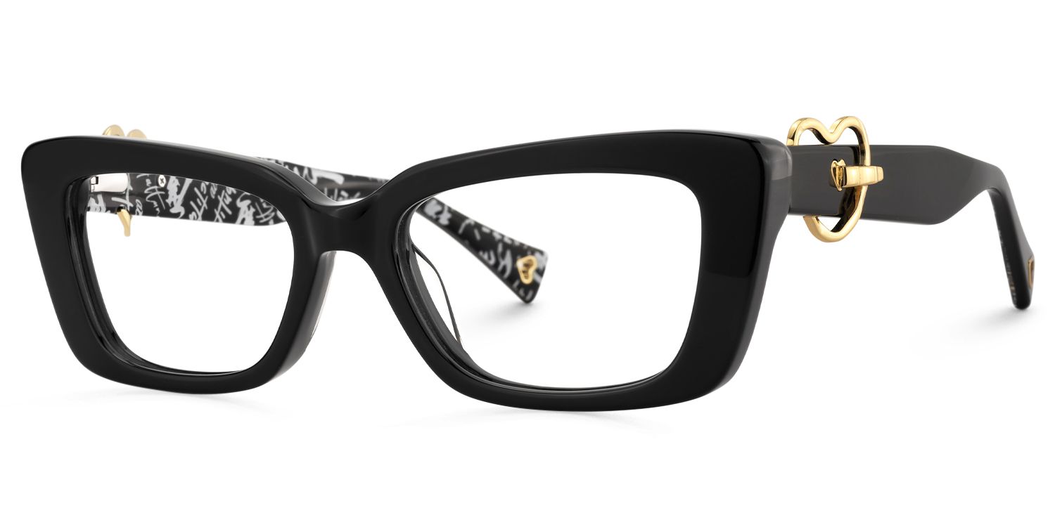 Odina - Sleek Black Rectangle Professional Frames | Vooglam Front View