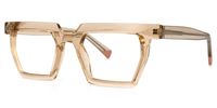 Baden - Rectangle Champagne Eyeglasses | Vooglam Front View