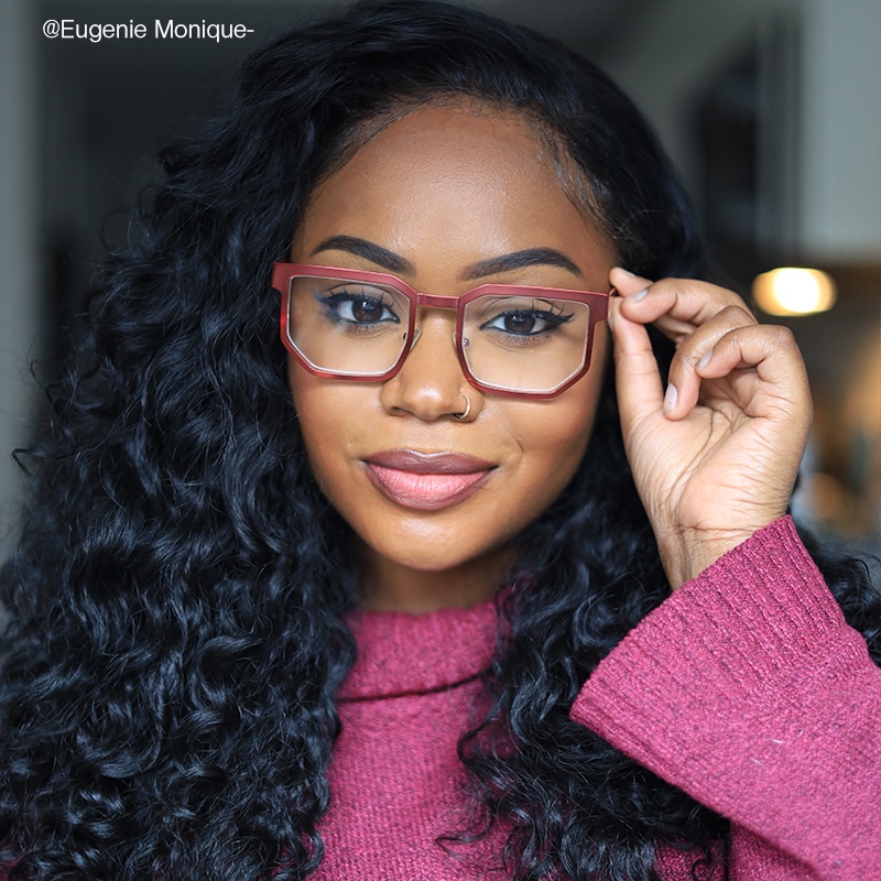 Resa - Rectangle Red Eyeglasses