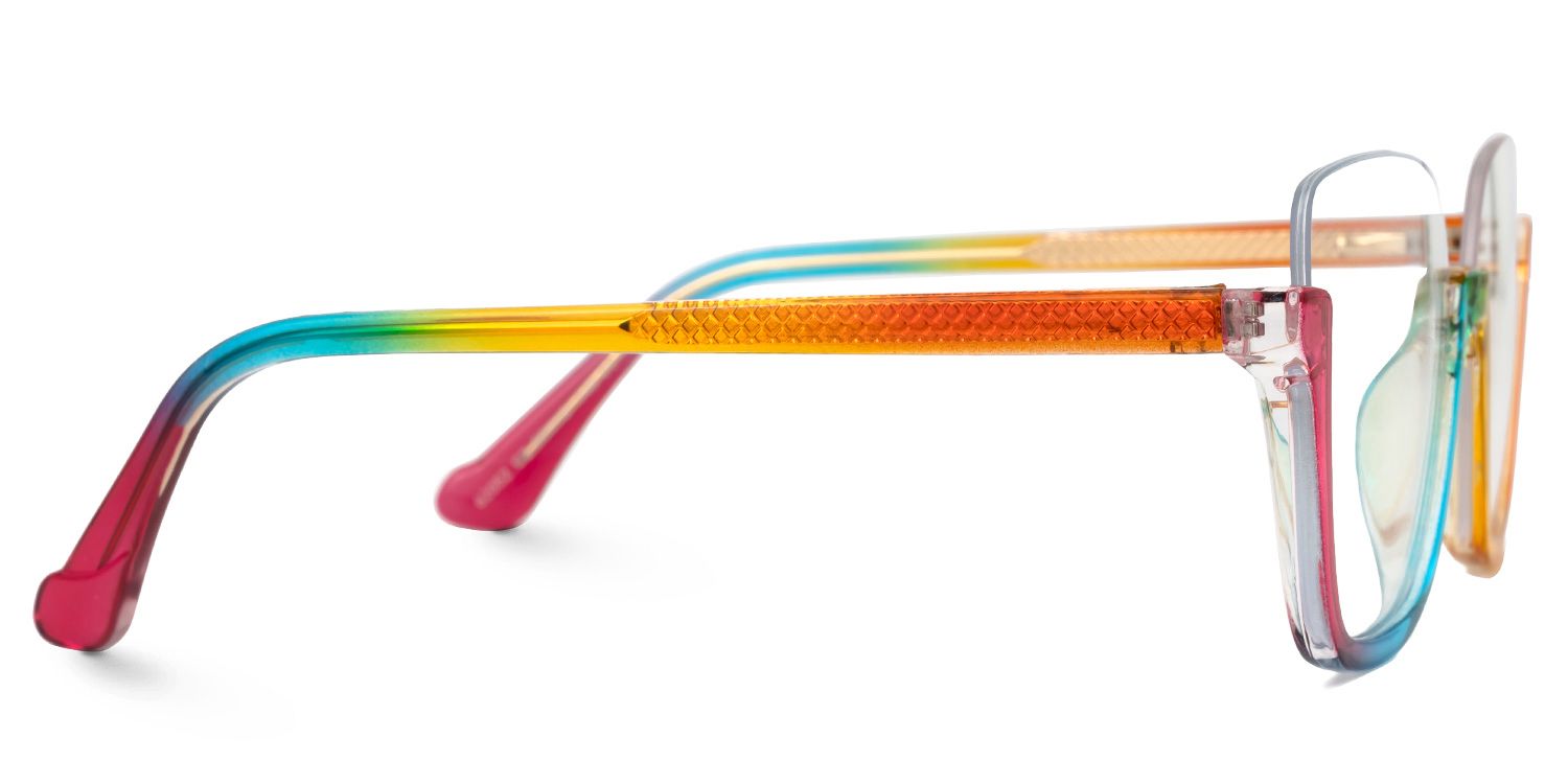 Fariha - Square Multicolor Eyeglasses by Vooglam - Product View 4