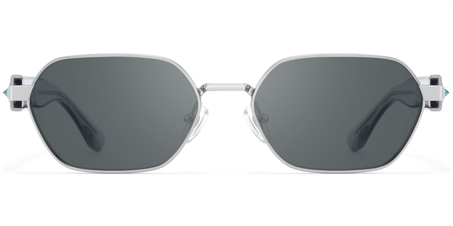 Orion - Gray Lens Mixed Material Sunglasses | Vooglam Product Details 1