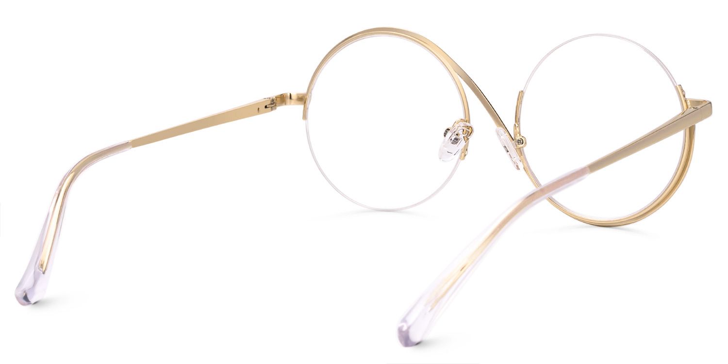 Manley - Stylish Round Multicolor Semi-Rim Glasses by Vooglam - Side View