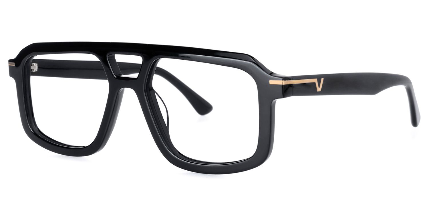 Eliyahu - Aviator Black Eyeglasses | Vooglam Front View