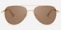 Joni - Aviator Gold Sunglasses | Vooglam Angle View