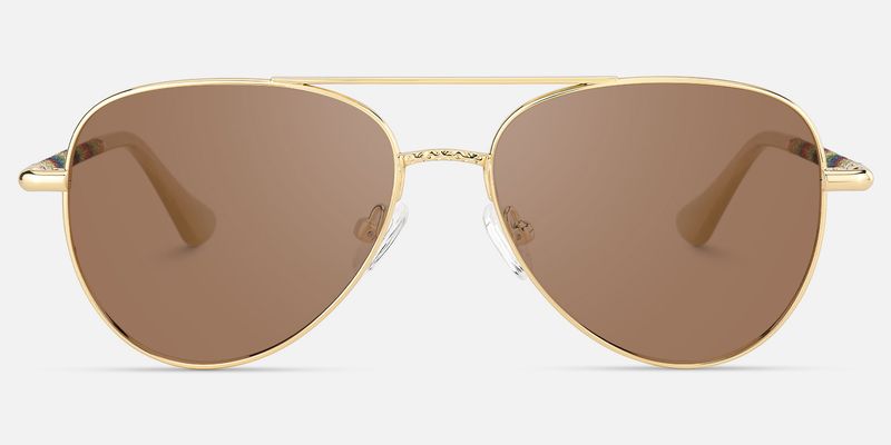 Joni - Aviator Gold Sunglasses | Vooglam