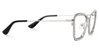 Feodora - Rectangle Silver Eyeglasses | Vooglam