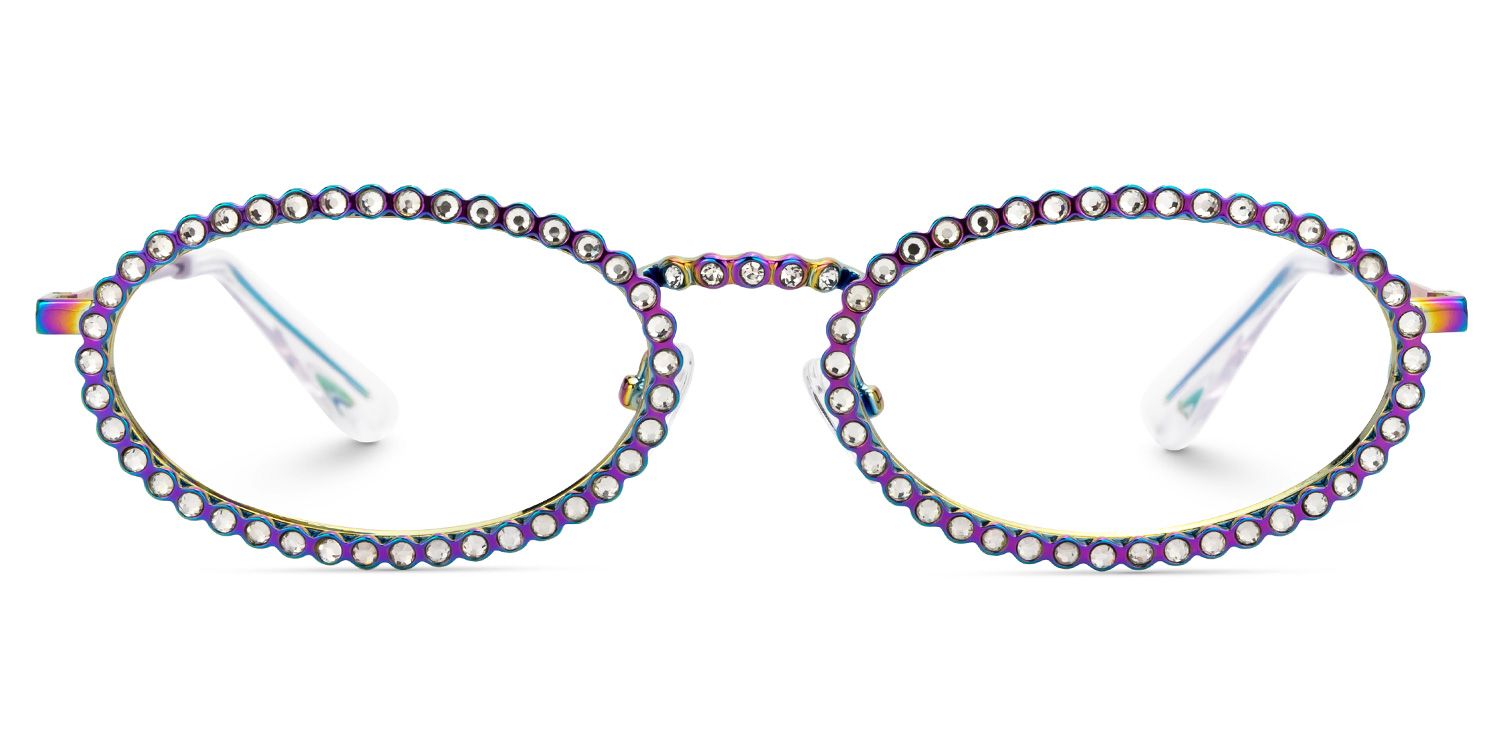 Fergie - Oval Multicolor Eyeglasses | Vooglam Angle View