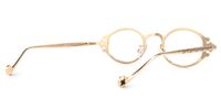 Callum - Oval Gold Eyeglasses | Vooglam Side View