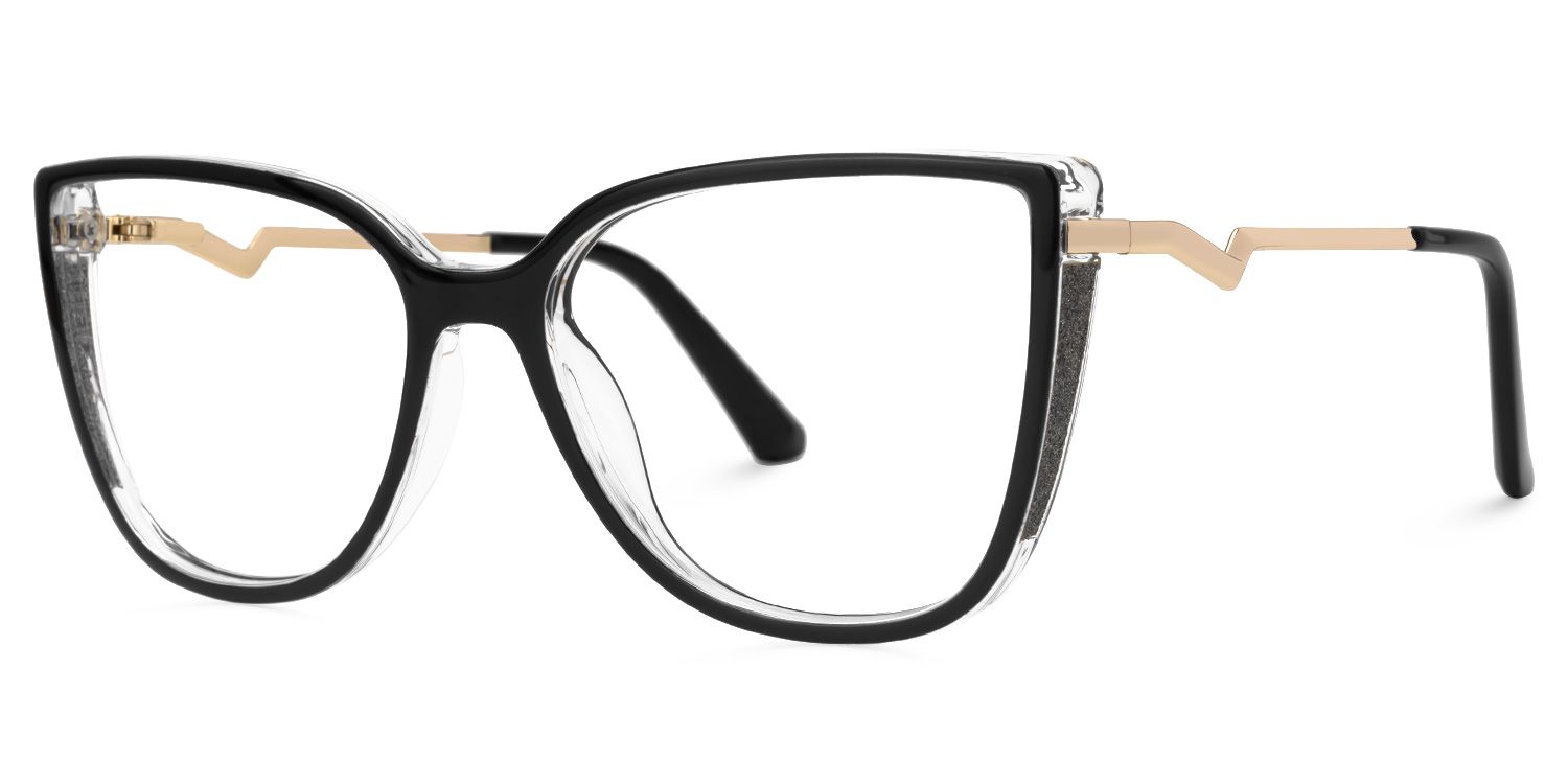 Faithan - Cat Eye Black Eyeglasses | Vooglam Front View