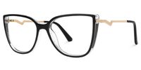 Faithan - Cat Eye Black Eyeglasses | Vooglam Front View