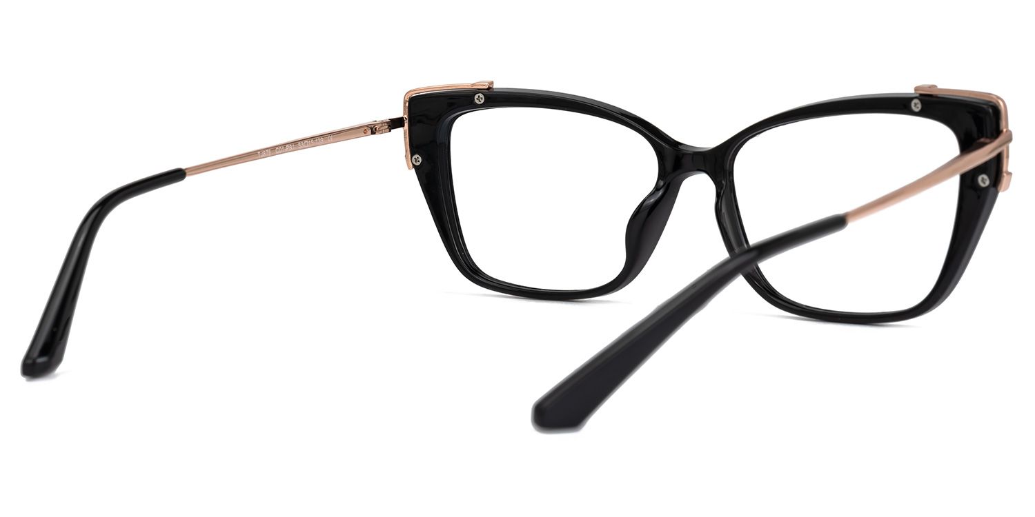 Deepak - Rectangle Black Eyeglasses | Vooglam Side View