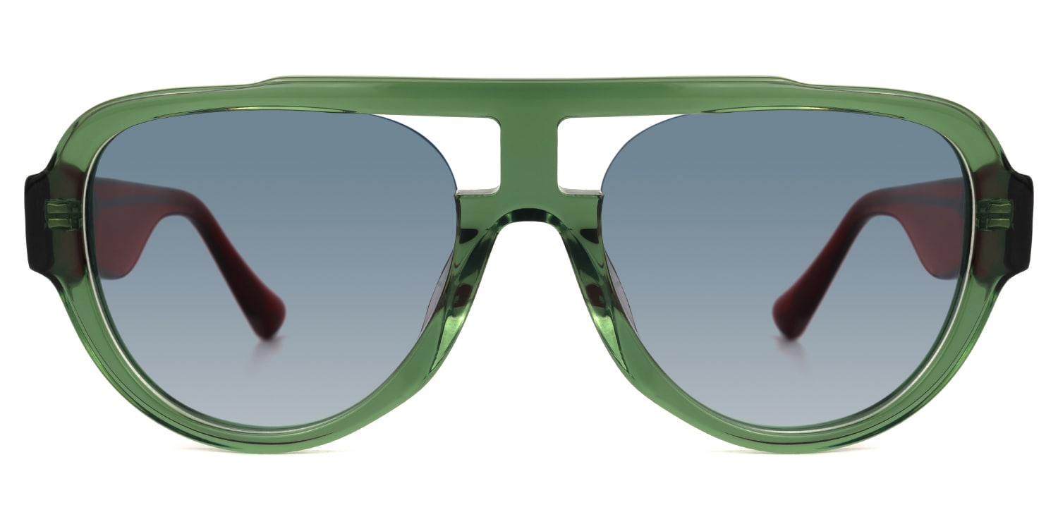 Adnan - Aviator Green Sunglasses - 1