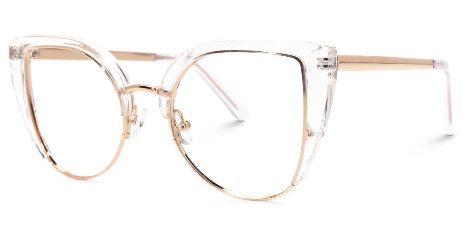 Dansby - Cat Eye Crystal Eyeglasses by Vooglam - Front View