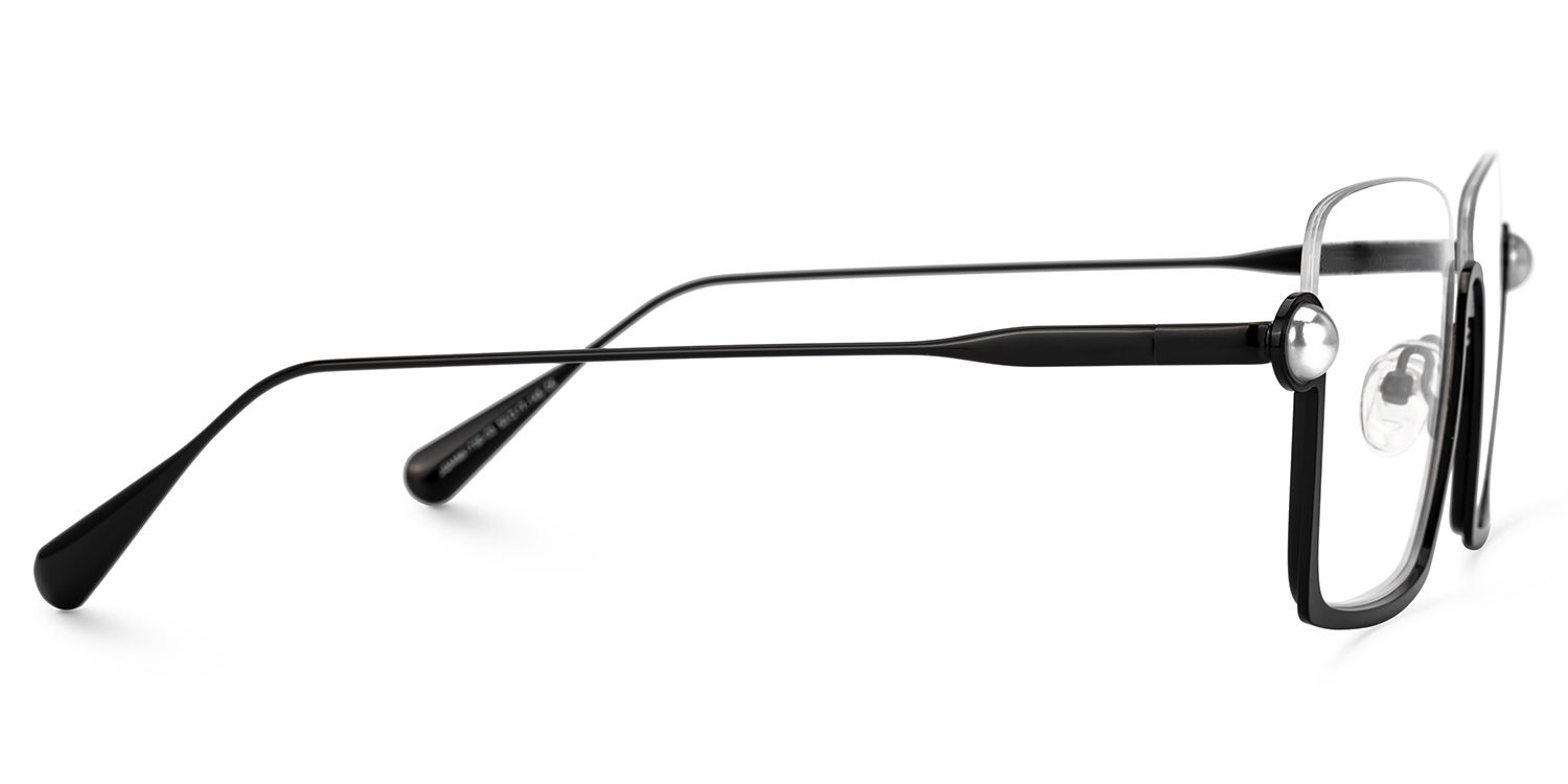 Fenella - Square Black Eyeglasses | Vooglam 4