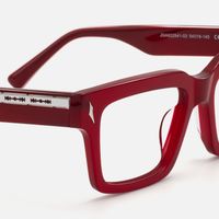 Razor - Rectangle Red Eyeglasses | Vooglam Design Details