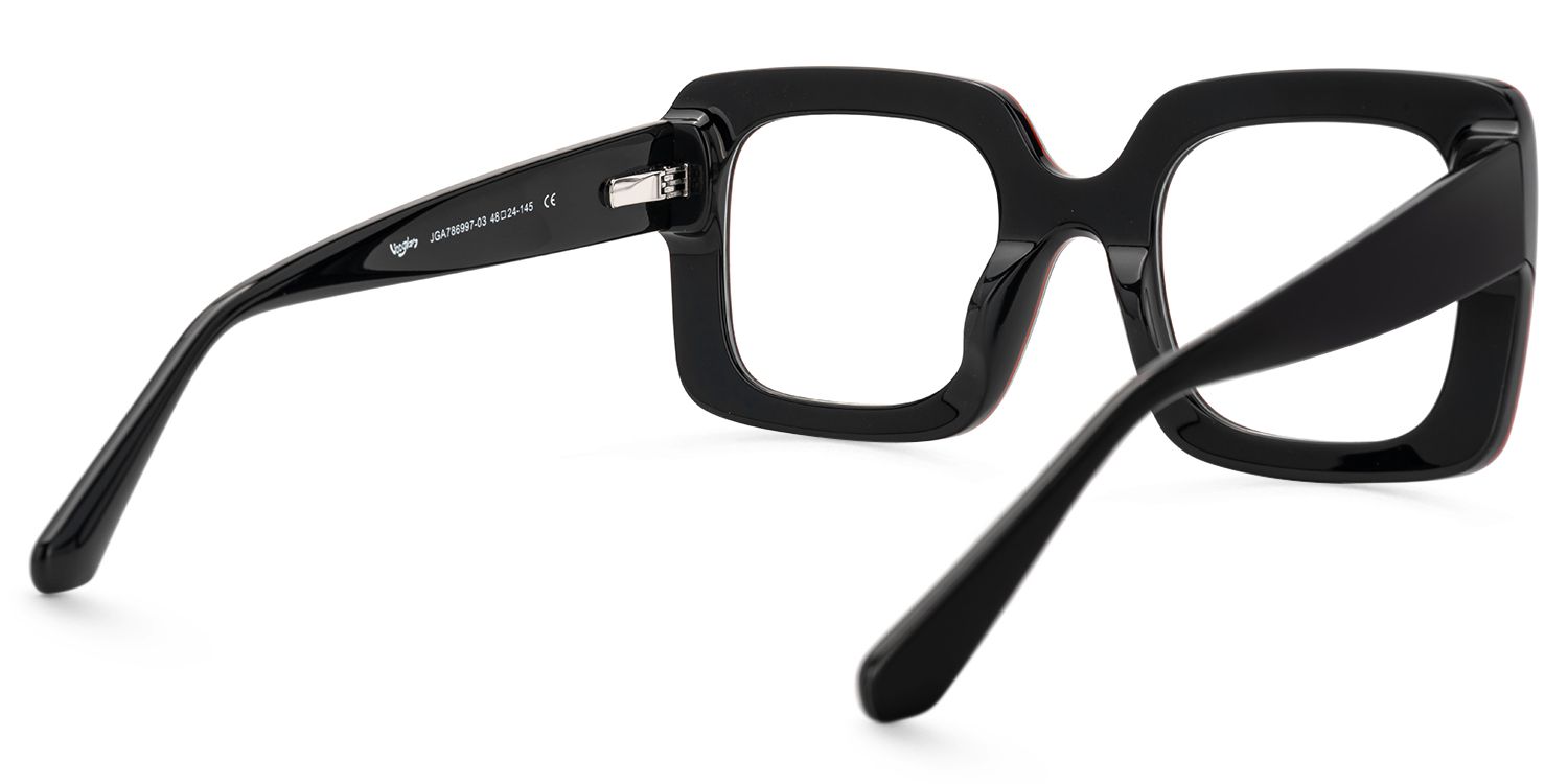Esadowa - Square Black Eyeglasses | Vooglam Side View