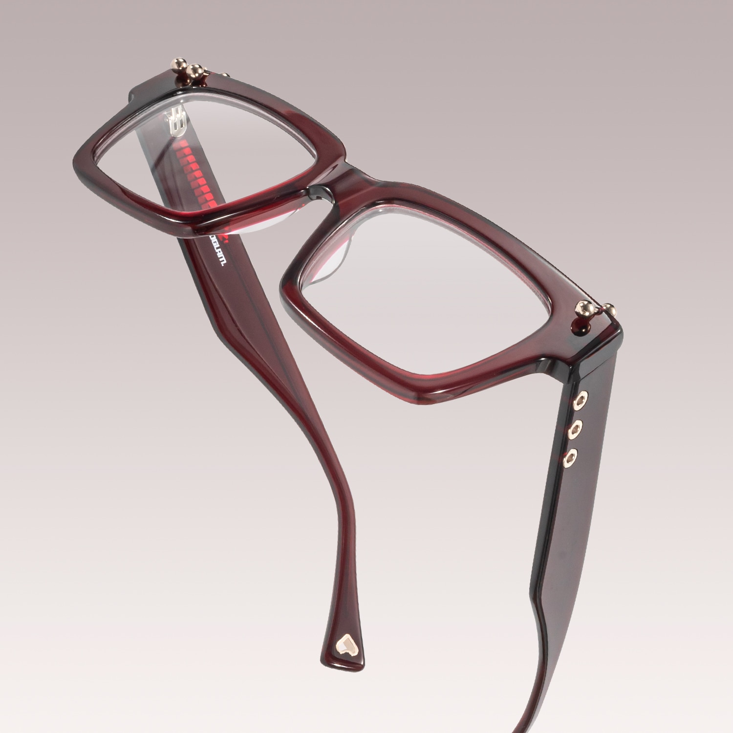 PIERCE - Square Red Eyeglasses - 1