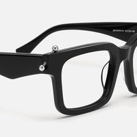 Spike - Rectangle Black Eyeglasses | Vooglam Design Details