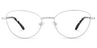 Starlette - Cat Eye Silver Eyeglasses | Vooglam Angle View