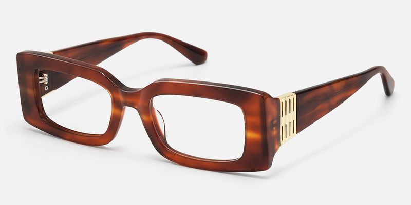 Aurelia - Rectangle Red Eyeglasses