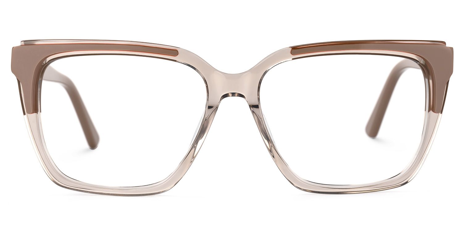 Elske - Rectangle Champagne Eyeglasses | Vooglam Angle View