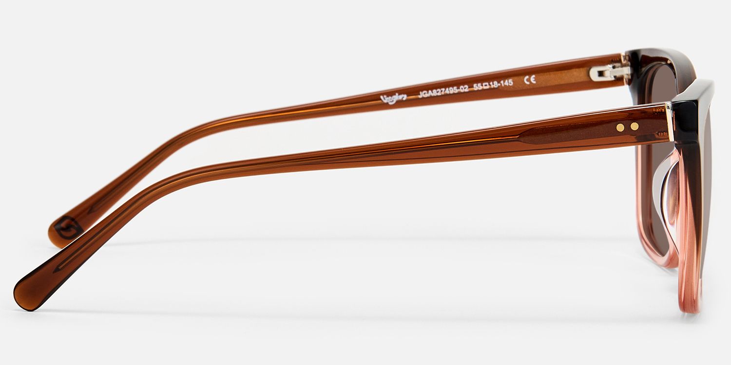 Jaelle - Square Brown Sunglasses | Vooglam Side View