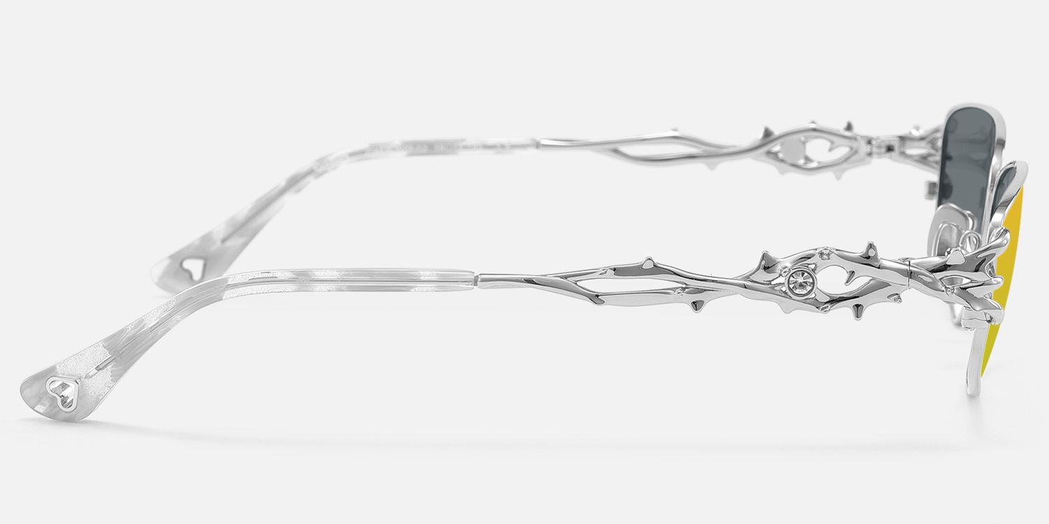 Spine - Silver Light Blue Tint Sunglasses | Vooglam Side View
