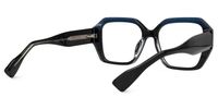 Edric - Geometric Blue Eyeglasses | Vooglam Side View