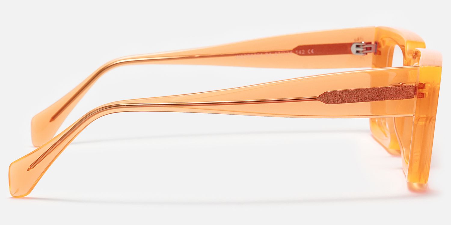 Cherie - Vibrant Orange Chunky Bold Square Glasses product detail 3