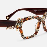 Sabrina - Rectangle Pattern Eyeglasses | Vooglam Design Details