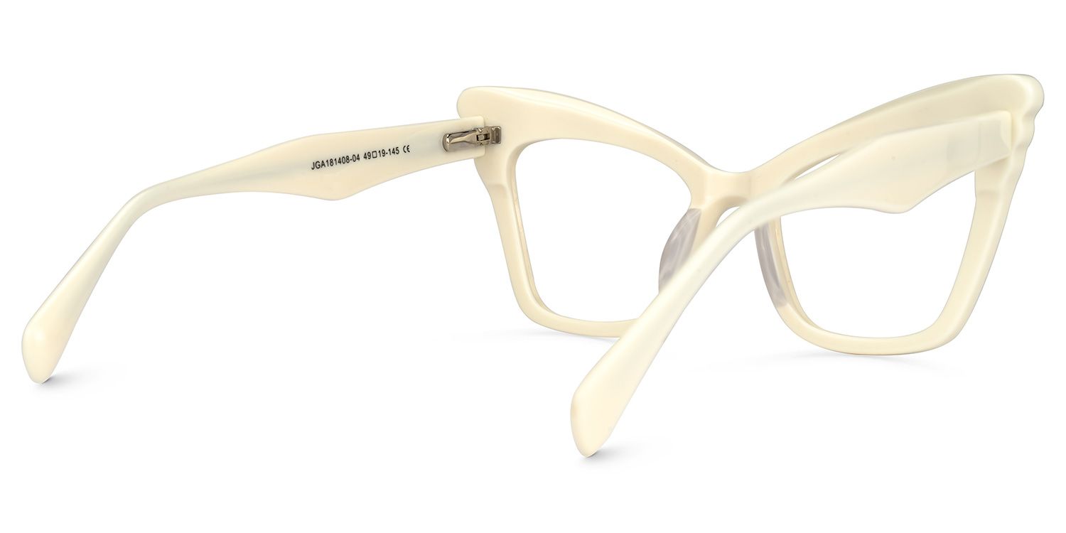 Kalinda - Cat Eye White Eyeglasses | Vooglam Side View