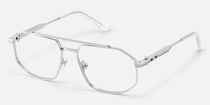 Ando - Aviator Silver Eyeglasses