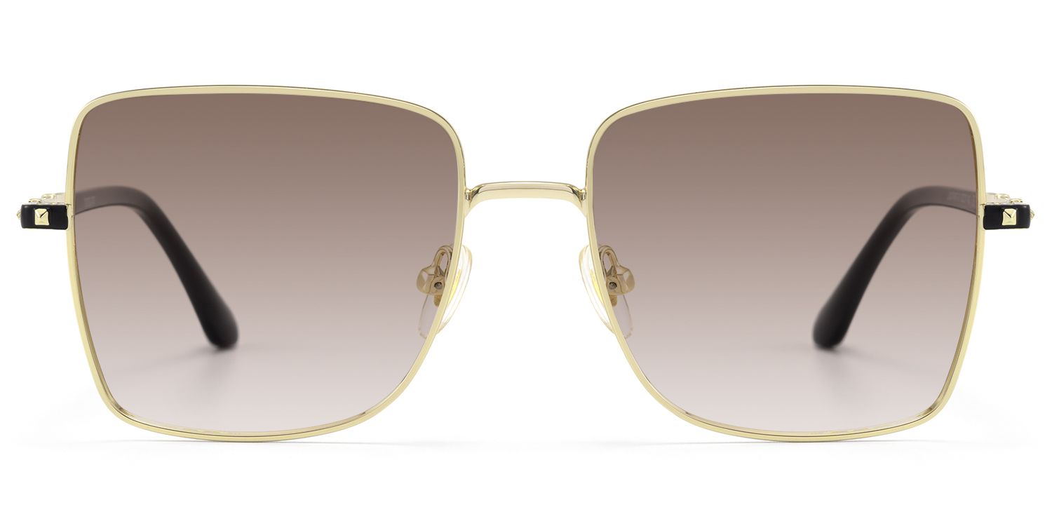 Devereux - Gradient Lens Square Gold Sunglasses | Vooglam Product Details 1
