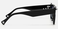 PIERCE - Sleek Square Black Sunglasses | Vooglam Side View