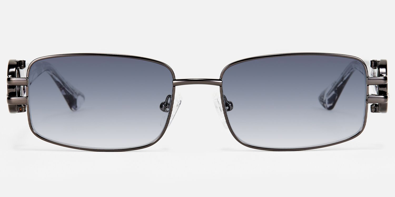 Aurae - Rectangle Grey Sunglasses | Vooglam Angle View