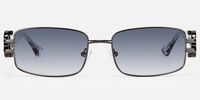 Aurae - Rectangle Grey Sunglasses | Vooglam Angle View