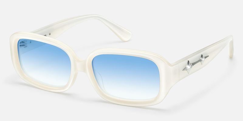 Prism - Pearlescent White Gradient Blue Sunnies by Vooglam