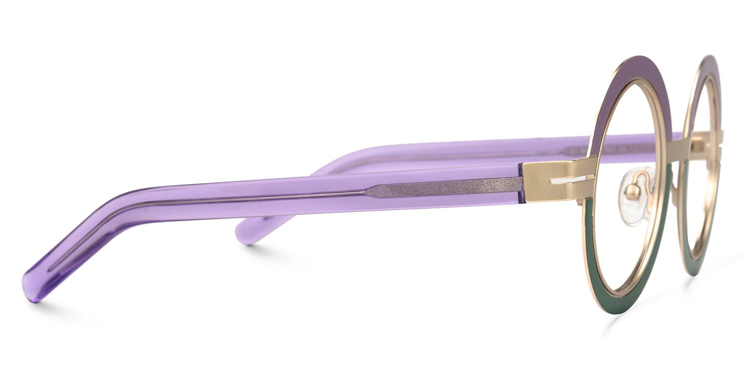 Adino - Round Purple/Green Eyeglasses | Vooglam