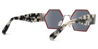 Lizzy - Geometric Red Sunglasses | Vooglam Side View