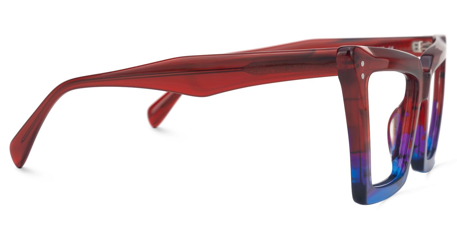 Eduardo - Square Blue/Red Eyeglasses | Vooglam 4