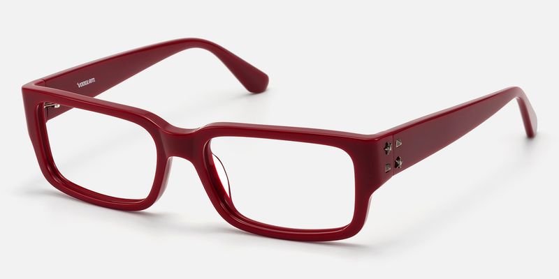 Drexen - Dark Cherry Red Rectangle Eyeglasses | Vooglam